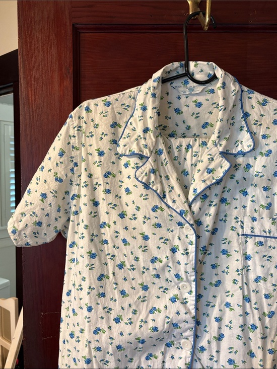 Schwinn Other - White Short-Sleeve Floral Button Pajama Vintage Set, 100% Cotton